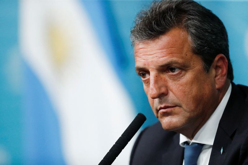 Sergio Massa durante una conferencia de prensa en la Casa Rosada 
